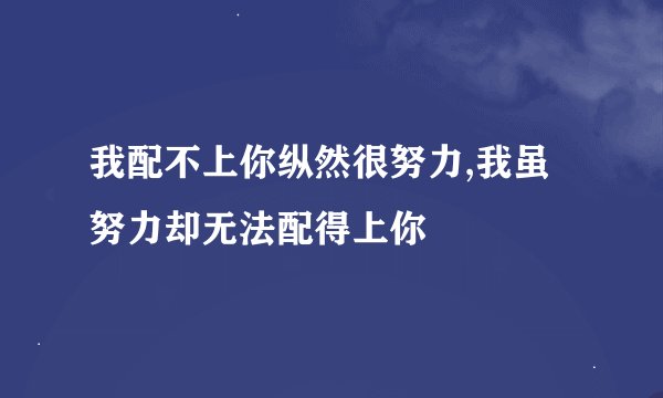 我配不上你纵然很努力,我虽努力却无法配得上你