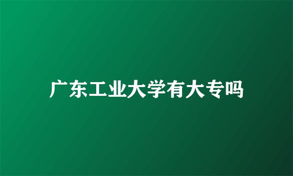 广东工业大学有大专吗