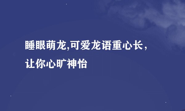睡眼萌龙,可爱龙语重心长，让你心旷神怡