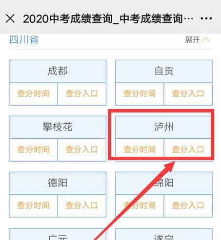 泸州中考怎么查成绩