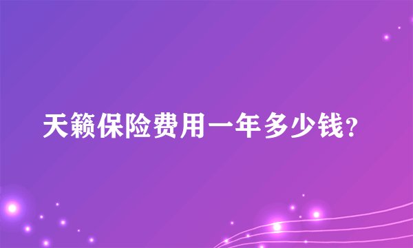 天籁保险费用一年多少钱？
