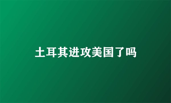 土耳其进攻美国了吗