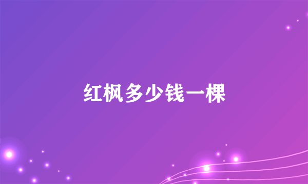 红枫多少钱一棵