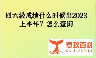 四六级成绩什么时候出2023上半年？怎么查询