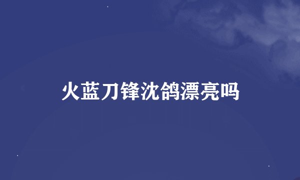 火蓝刀锋沈鸽漂亮吗