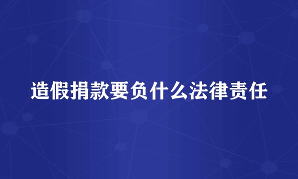 造假捐款要负什么法律责任