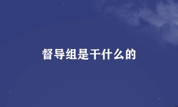 督导组是干什么的