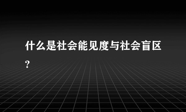 什么是社会能见度与社会盲区?