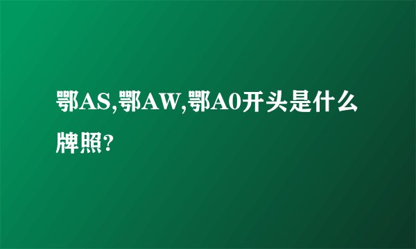 鄂AS,鄂AW,鄂A0开头是什么牌照?