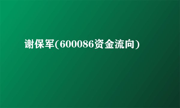 谢保军(600086资金流向)
