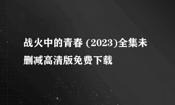 战火中的青春 (2023)全集未删减高清版免费下载