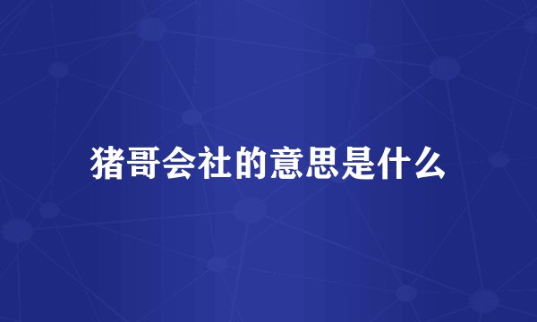 猪哥会社的意思是什么