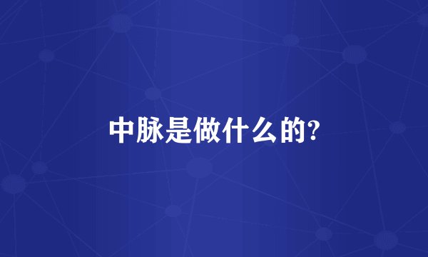 中脉是做什么的?