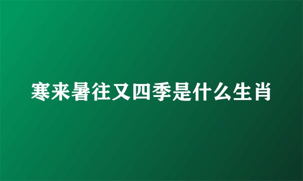 寒来暑往又四季是什么生肖