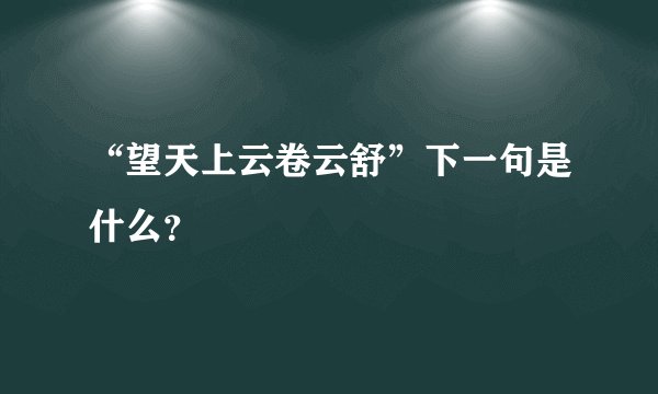 “望天上云卷云舒”下一句是什么？