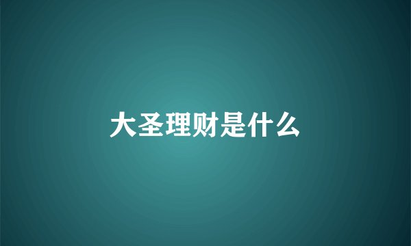 大圣理财是什么