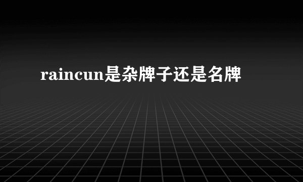 raincun是杂牌子还是名牌