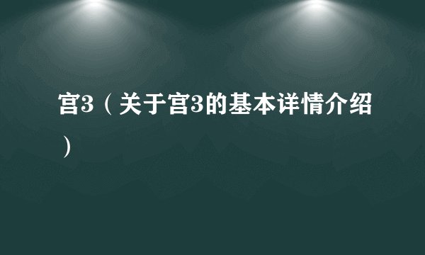 宫3（关于宫3的基本详情介绍）