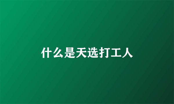 什么是天选打工人