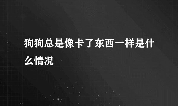 狗狗总是像卡了东西一样是什么情况