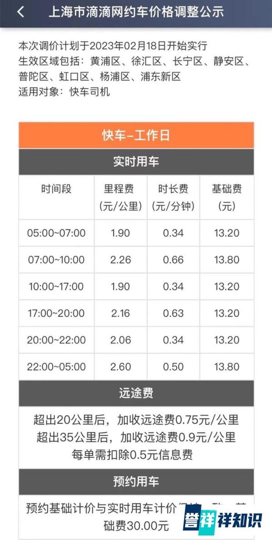 2月18起，滴滴上海调价，实行新计价规则