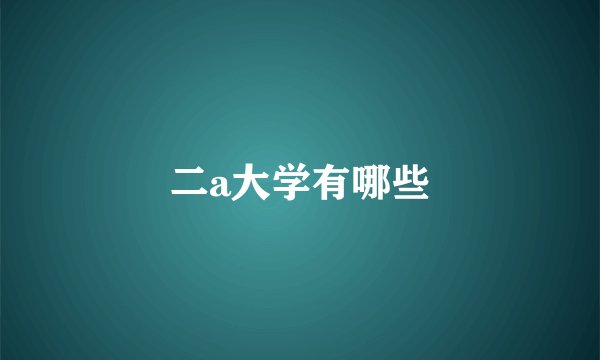 二a大学有哪些