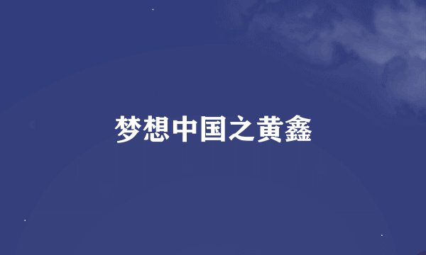 梦想中国之黄鑫