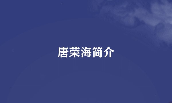唐荣海简介