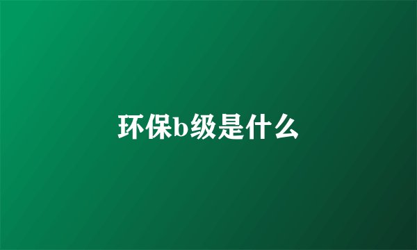 环保b级是什么