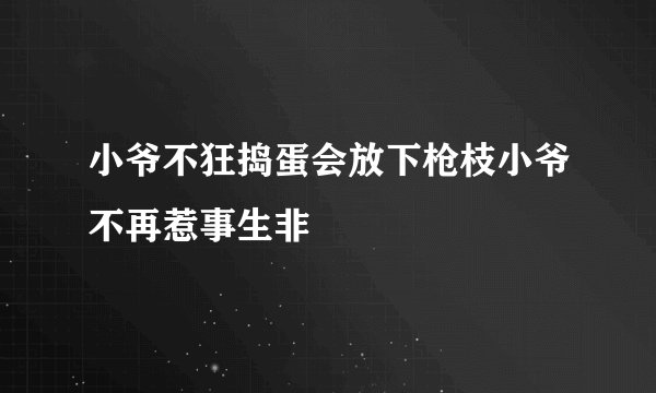 小爷不狂捣蛋会放下枪枝小爷不再惹事生非