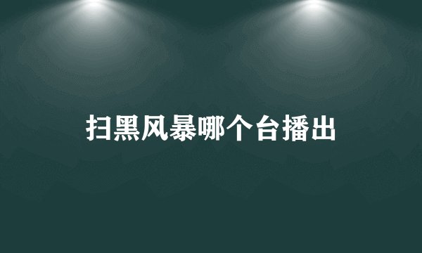 扫黑风暴哪个台播出