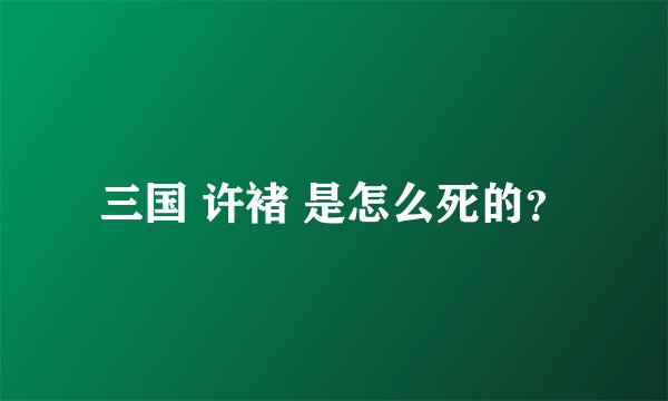三国 许褚 是怎么死的？