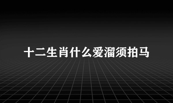 十二生肖什么爱溜须拍马