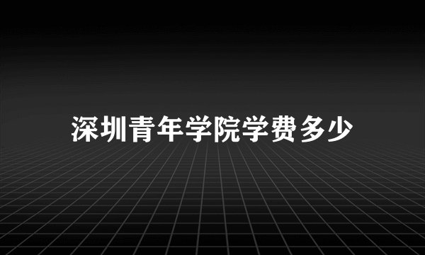 深圳青年学院学费多少