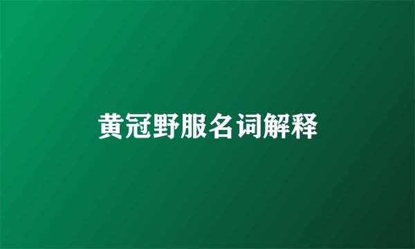 黄冠野服名词解释