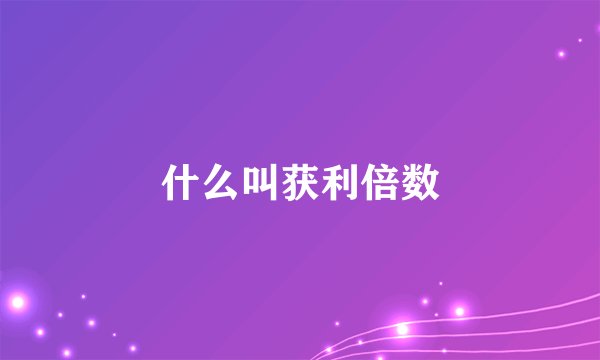 什么叫获利倍数