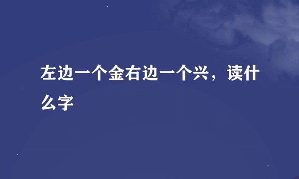 左边一个金右边一个兴，读什么字
