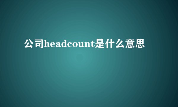 公司headcount是什么意思