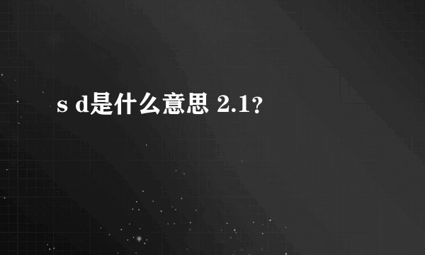 s d是什么意思 2.1？
