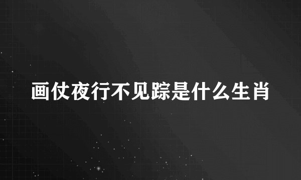 画仗夜行不见踪是什么生肖