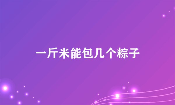 一斤米能包几个粽子