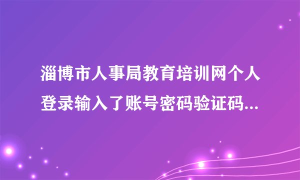 淄博市人事局教育培训网个人登录输入了账号密码验证码无法进入怎么回事？