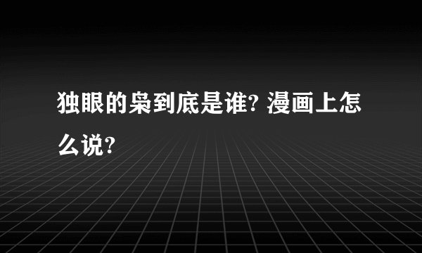 独眼的枭到底是谁? 漫画上怎么说?