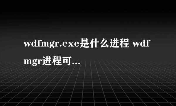 wdfmgr.exe是什么进程 wdfmgr进程可以关闭吗