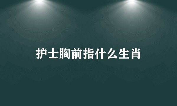 护士胸前指什么生肖