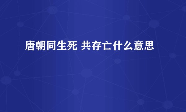唐朝同生死 共存亡什么意思