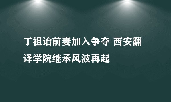 丁祖诒前妻加入争夺 西安翻译学院继承风波再起