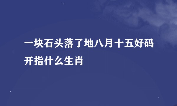 一块石头落了地八月十五好码开指什么生肖