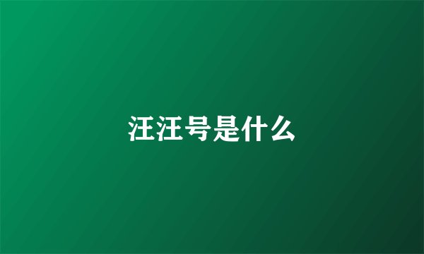 汪汪号是什么
