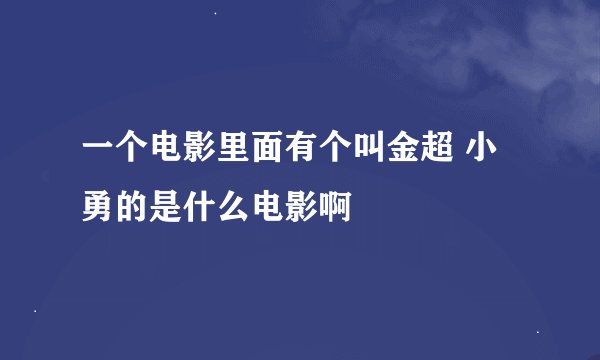 一个电影里面有个叫金超 小勇的是什么电影啊